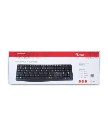Equip 245211 teclado Oficina USB QWERTY Español Negro