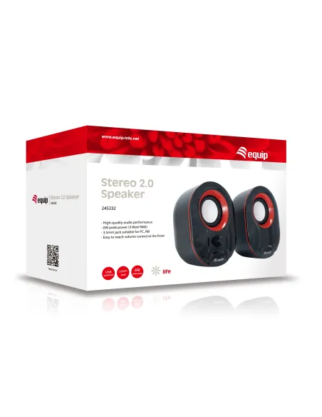 Equip 245332 altavoz Negro, Rojo Alámbrico 3 W