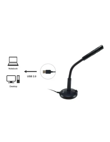 Equip 245340 micrófono Negro Micrófono de superficie para mesa