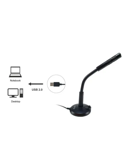 Equip 245340 micrófono Negro Micrófono de superficie para mesa