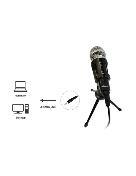 Equip 245341 micrófono Negro Micrófono de superficie para mesa