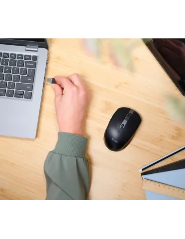 Trust Ozaa ratón Oficina mano derecha RF Wireless + Bluetooth Óptico 3200 DPI
