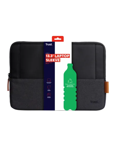 Trust Lisboa 33,8 cm (13.3") Funda Negro, Gris