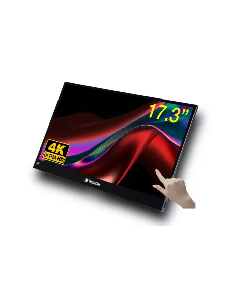 Verbatim 32239 pantalla para PC 43,9 cm (17.3") 3840 x 2160 Pixeles 4K Ultra HD LCD Pantalla táctil Negro