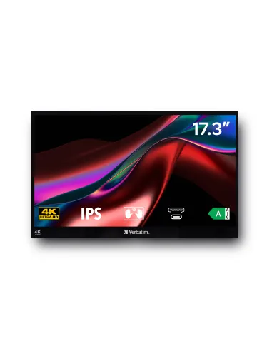 Verbatim 32239 pantalla para PC 43,9 cm (17.3") 3840 x 2160 Pixeles 4K Ultra HD LCD Pantalla táctil Negro