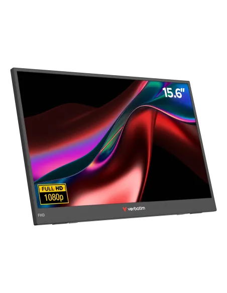 Verbatim Portable 15.6" FHD Monitor LIGHT Monitor portátil Negro 39,6 cm (15.6") LCD 1920 x 1080 Pixeles