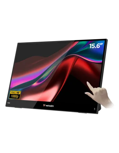 Verbatim Portable 15.6" FHD Touch Monitor LIGHT Monitor portátil Negro 39,6 cm (15.6") LCD 1920 x 1080 Pixeles