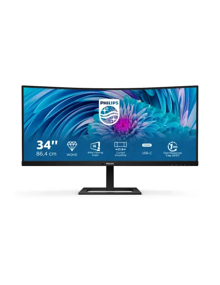 Philips E Line 346E2CUAE 00 pantalla para PC 86,4 cm (34") 3440 x 1440 Pixeles Wide Quad HD+ LCD Negro