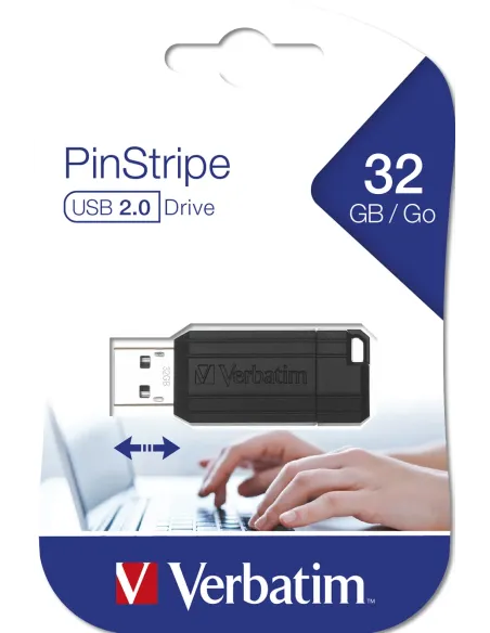 Verbatim PinStripe - Unidad USB de 32 GB - Negro