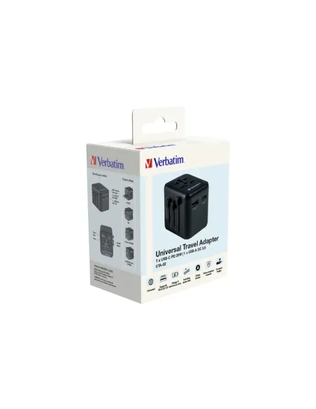 Verbatim 49544 adaptador de enchufe eléctrico Universal Negro