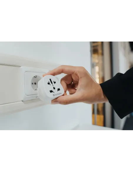 Verbatim WTEU-02 adaptador de enchufe eléctrico Tipo F Universal Blanco