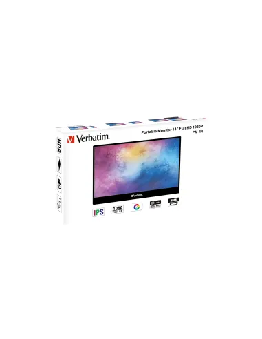 Verbatim 49590 pantalla para PC 35,6 cm (14") 1920 x 1080 Pixeles Full HD LCD Negro