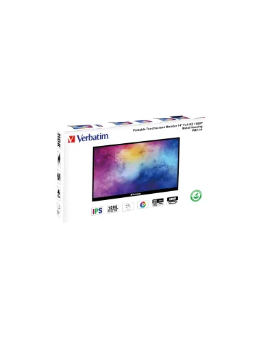 Verbatim 49591 pantalla para PC 35,6 cm (14") 1920 x 1080 Pixeles Full HD LCD Pantalla táctil Negro