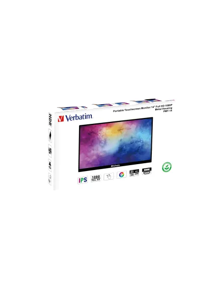 Verbatim 49591 pantalla para PC 35,6 cm (14") 1920 x 1080 Pixeles Full HD LCD Pantalla táctil Negro