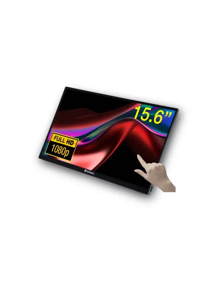 Verbatim 49592 pantalla para PC 39,6 cm (15.6") 1920 x 1080 Pixeles Full HD LCD Pantalla táctil Negro