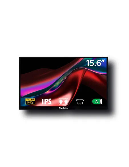 Verbatim 49592 pantalla para PC 39,6 cm (15.6") 1920 x 1080 Pixeles Full HD LCD Pantalla táctil Negro