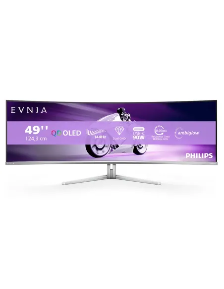 Philips Evnia 8000 49M2C8900L 00 pantalla para PC 124,2 cm (48.9") 5120 x 1440 Pixeles Dual QHD QD-OLED Blanco
