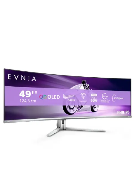 Philips Evnia 8000 49M2C8900L 00 pantalla para PC 124,2 cm (48.9") 5120 x 1440 Pixeles Dual QHD QD-OLED Blanco