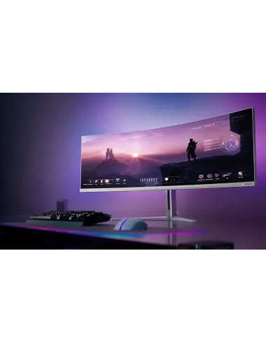 Philips Evnia 8000 49M2C8900L 00 pantalla para PC 124,2 cm (48.9") 5120 x 1440 Pixeles Dual QHD QD-OLED Blanco