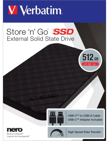 Verbatim SSD Store 'n' Go portátil USB 3.2 GEN 1 de 512 GB
