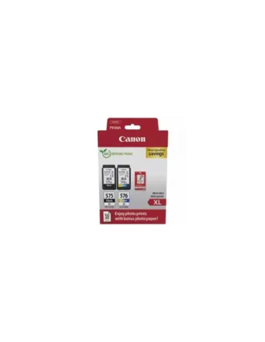 Cartucho de Tinta Original Canon PG-575XL + CL576XL Multipack Alta Capacidad/ Negro/ Tricolor + Papel Fotográfico