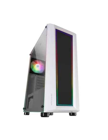 Caja ordenador mars gaming mc - art atx argb cristal templado blanco