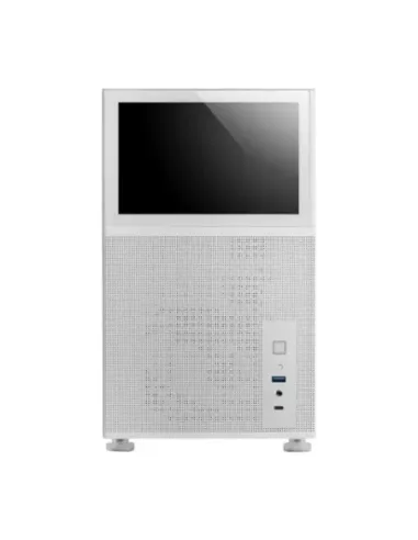Caja ordenador mars gaming mclcd matx cristal templado pantalla ips 8 pulgadas blanco