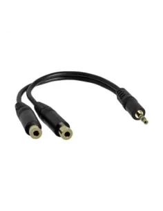Cable mini jack 3.5mm startech 0.15m -  macho - hembra -  negro