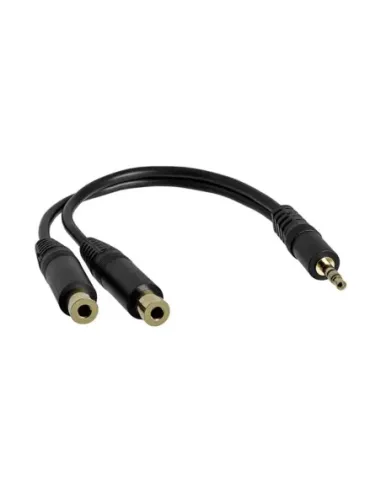 Cable mini jack 3.5mm startech 0.15m -  macho - hembra -  negro