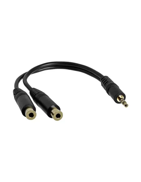 Cable mini jack 3.5mm startech 0.15m -  macho - hembra -  negro