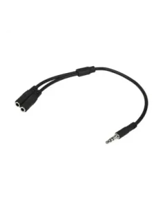 Cable jack 3.5mm startech 0.20m - macho - hembra - negro