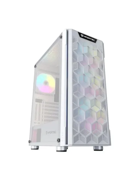 Caja ordenador gaming nfortec azir atx argb cristal templado blanco