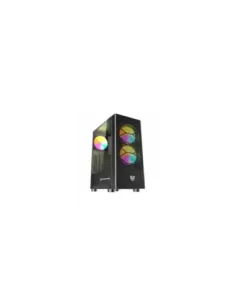 Caja ordenador gaming nfortec caelum atx rgb cristal templado negra