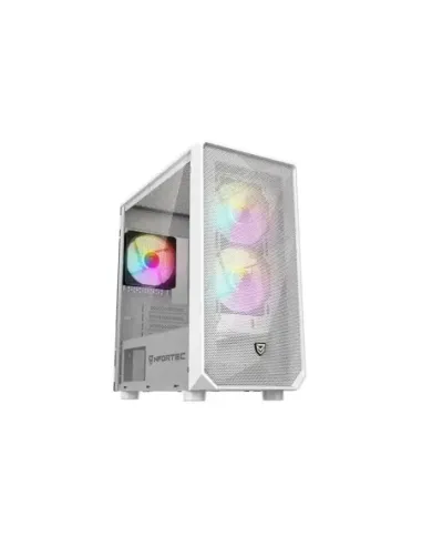 Caja de pc gaming nfortec dys torre micro - atx a - rgb c. templado 3x120 inc. blanc