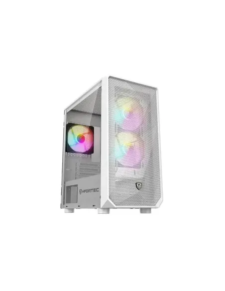 Caja de pc gaming nfortec dys torre micro - atx a - rgb c. templado 3x120 inc. blanc