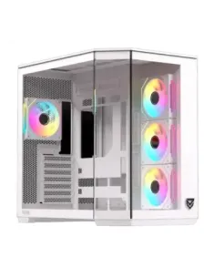 Caja ordenador gaming nfortec pulsar atx argb cristal templado blanco