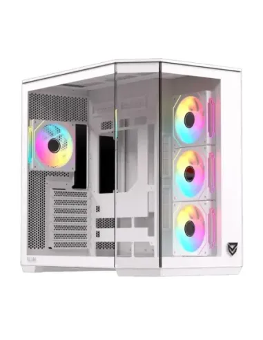 Caja ordenador gaming nfortec pulsar atx argb cristal templado blanco