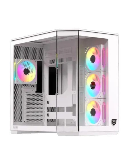 Caja ordenador gaming nfortec pulsar atx argb cristal templado blanco