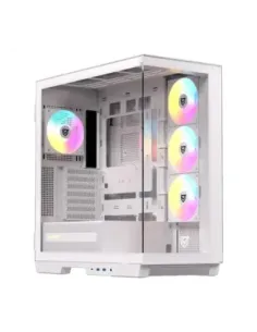 Caja ordenador gaming nfortec ursa e - atx argb cristal templado blanca