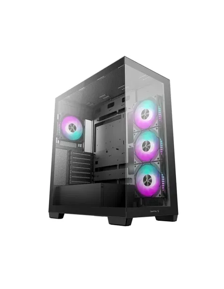 Caja ordenador gaming deepcool cg580 4f atx rgb cristal templado negra