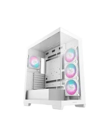 Caja ordenador gaming deepcool cg580 4f atx rgb cristal templado blanca