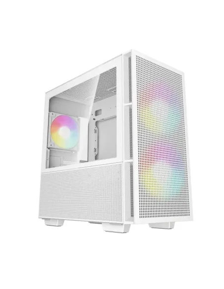 Caja ordenador gaming deepcool matx ch360 argb cristal templado blanca