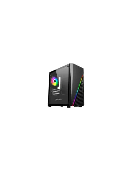 Caja ordenador gaming unykach mini glayze argb stripe -  black micro atx