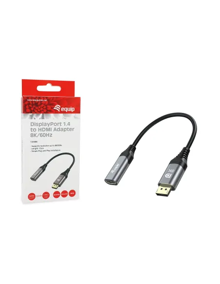 Equip Adaptador DisplayPort 1.4 a HDMI, 8K 60Hz