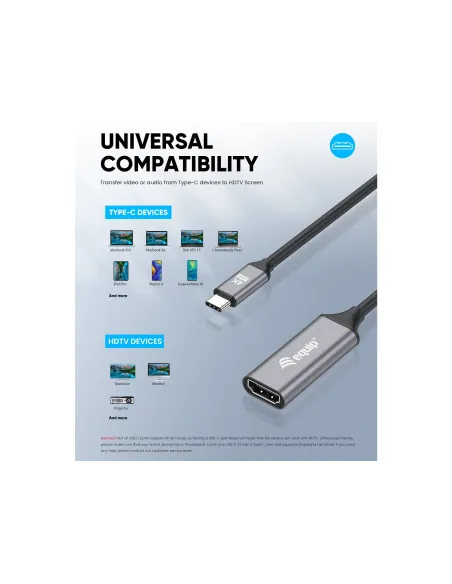 Equip Adaptador USB-C a HDMI 2.0, 4K 60Hz
