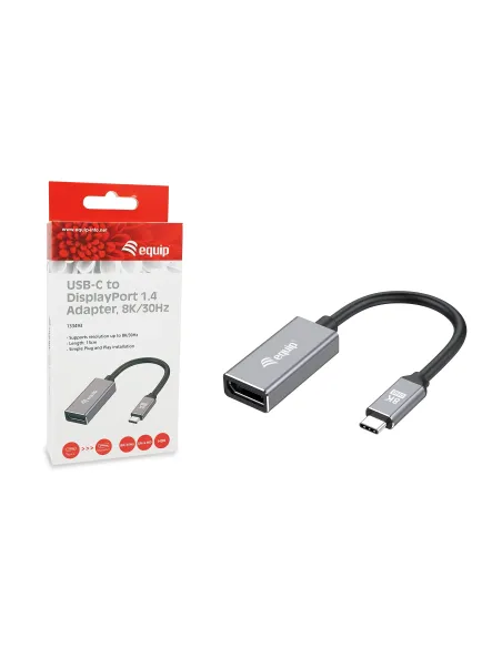 Equip 133493 Adaptador de USB-C a DisplayPort 1.4, 8K 30Hz