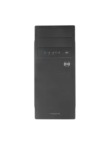 Tacens 2INITIOX, Caja PC Semitorre ATX, Ventilador Lateral 12cm, Frontal Aluminio Pulido, Acero, Negro