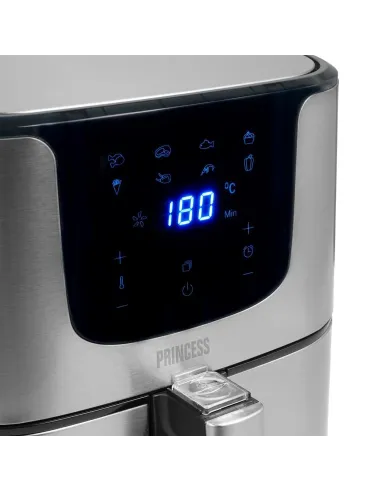 Princess 182060 Sencillo 5,5 L Independiente 1700 W Freidora de aire caliente Plata