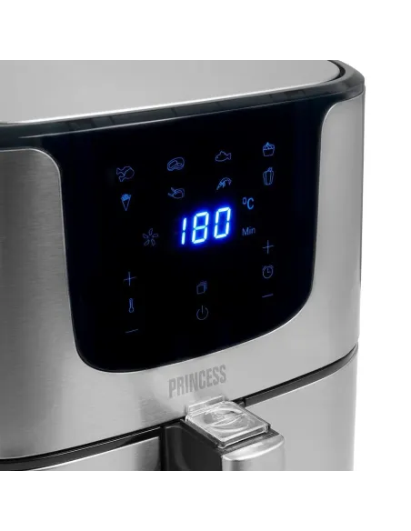 Princess 182060 Sencillo 5,5 L Independiente 1700 W Freidora de aire caliente Plata
