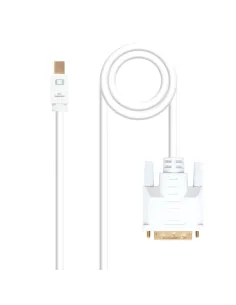 Nanocable Cable conversor Mini DP a DVI, Mini DP M - DVI M, Blanco, 2.0 M